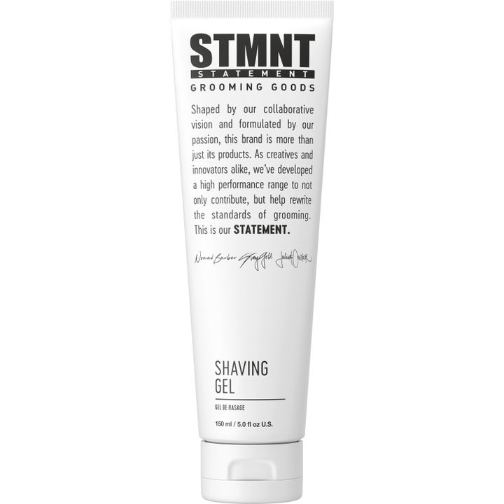 STMNT Statement Grooming Goods Shaving Gel 150 ml barbergel der sikrer en glat barbering i hvid tube med sort tekst