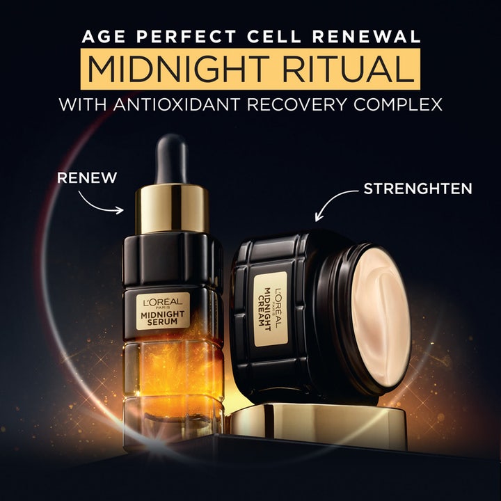 L'Oréal Paris Midnight Cream 50 ml natcreme og serum til Midnight Ritual der styrker og fornyer huden.