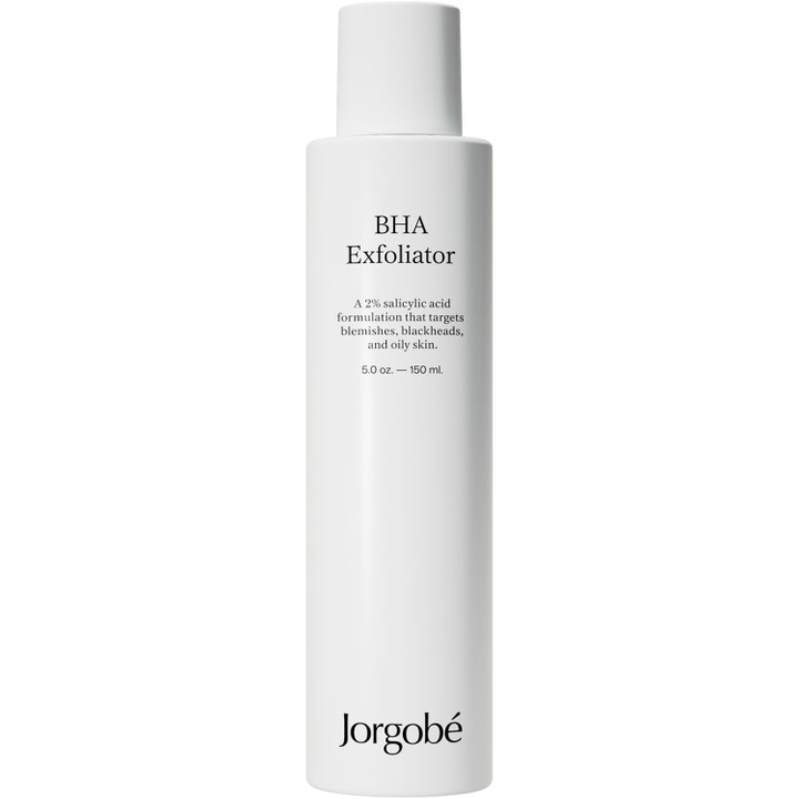 Jorgobé BHA Exfoliator 150 ml eksfolierende toner med salicylsyre mod urenheder i hvid minimalistisk flaske