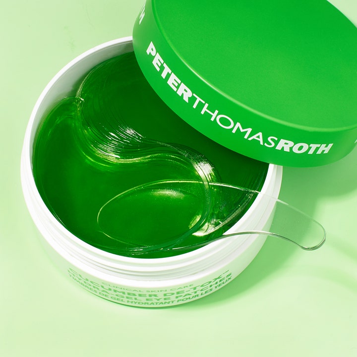 Peter Thomas Roth Cucumber De-Tox Hydra Gel Eye Patches 60 stk fugtgivende eye patches i åben krukke med grønne gelmasker