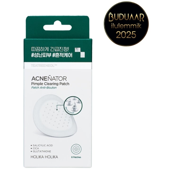 Holika Holika Acnenator Pimple Clearing Patch 6 stk spot treatment mod urenheder i hvid og grøn æske med microcones