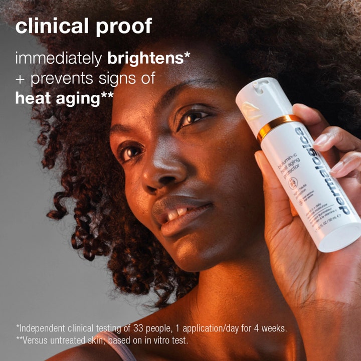 Dermalogica Biolumin-C Heat Aging Protector 50 ml dagcreme på en kvinde der viser lysere hud