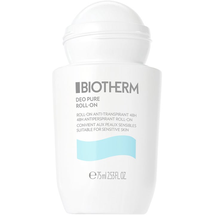 Biotherm Deo Pure Roll-On 75 ml antiperspirant mod sved i hvid emballage med lyseblå detaljer til følsom hud.