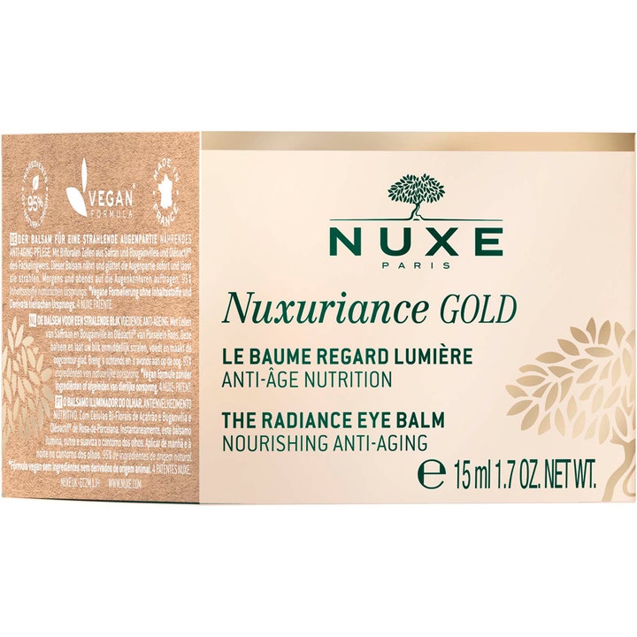 Nuxe Nuxuriance Gold The Radiance Eye Balm 15 ml nærende anti-age øjencreme i guldæske der giver fornyet glød