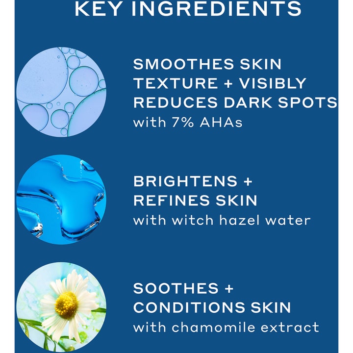 Ole Henriksen Glow2OH Dark Spot Toner 190 ml toner med 7% AHA og kamilleekstrakt på blå baggrund