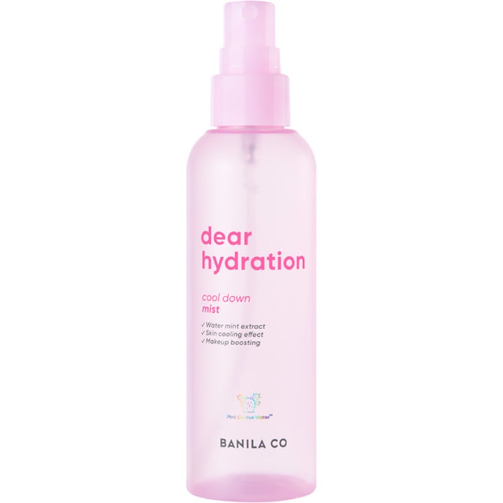 Banila Co Dear Hydration Cool Down Mist 99 ml kølende face mist i en lyserød transparent flaske med spraytop