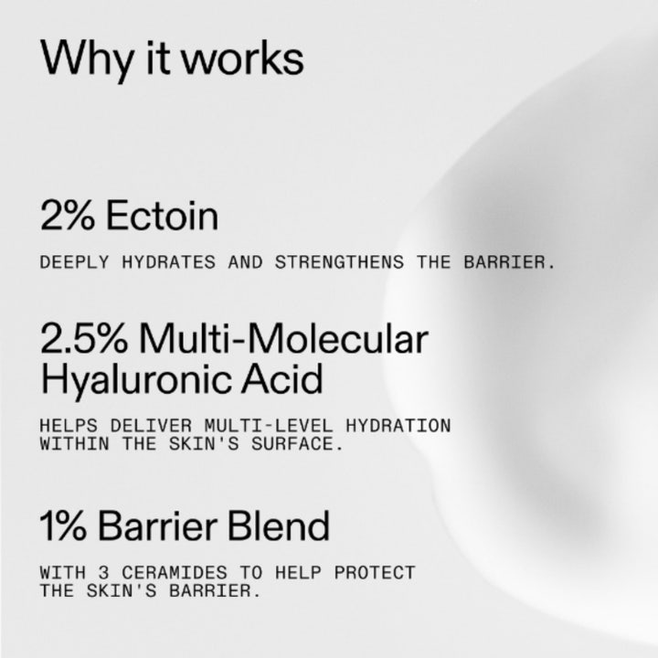 The INKEY List Ectoin Hydro-Barrier Serum 30 ml fugtgivende serum viser 2% Ectoin og en cremet hvid tekstur