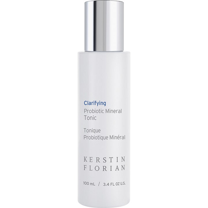 Kerstin Florian Clarifying Probiotic Mineral Tonic 100 ml toner der skaber balance i hvid flaske med sølvfarvet låg