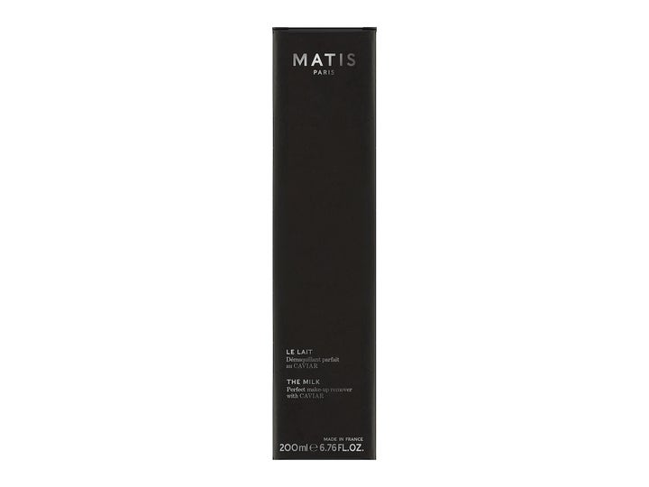 Matis The Milk with Caviar Perfect Make-Up Remover 200 ml luksuriøs ansigtsrens i sort yderemballage med sølvdetaljer