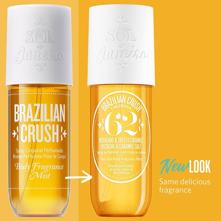 Sol de Janeiro Brazilian Crush Cheirosa 62 Duo 2 x 90 ml body mist viser nyt design på de gule sprayflasker