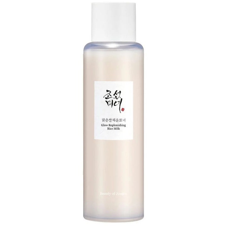 Beauty of Joseon Glow Replenishing Rice Milk 150ml fugtgivende ansigtstoner med mælkehvid væske i frostet flaske