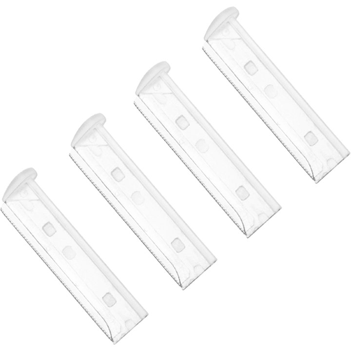 Tweezerman Facial Razor Replacement Blades 4 stk til hårfjerning er fire gennemsigtige blade i plast der giver glat hud