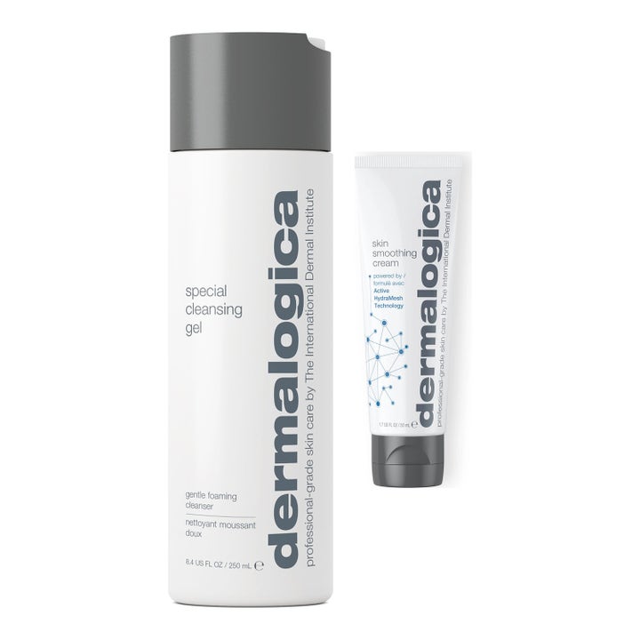 Dermalogica Special Cleansing Gel og Skin Smoothing Cream duo fugtgivende ansigtspleje i hvid flaske og tube