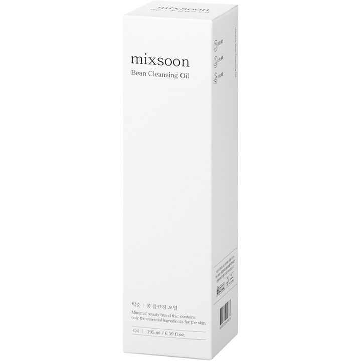 Mixsoon Bean Cleansing Oil 195 ml fugtgivende renseolie i en stilren hvid yderemballage med sort tekst