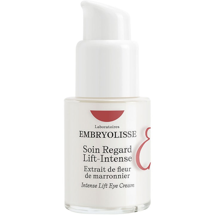 Embryolisse Soin Regard Lift-Intense 15 ml opstrammende øjencreme i hvid pumpeflaske med rød grafik