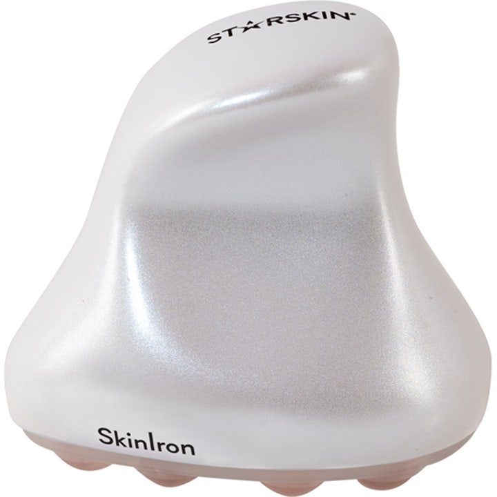Starskin Skin Iron Face Rose Quartz 1 stk. hudplejeværktøj i perlemorshvid der opstrammer med rosa massagehoveder