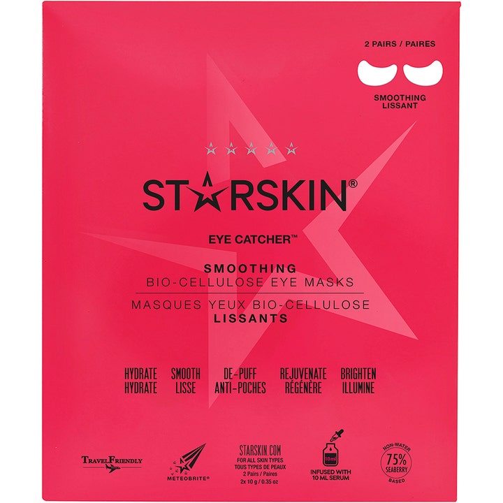 Starskin Eye Catcher Smoothing Bio-Cellulose Eye Masks 24 g i lyserød pakning der giver fugt og glød