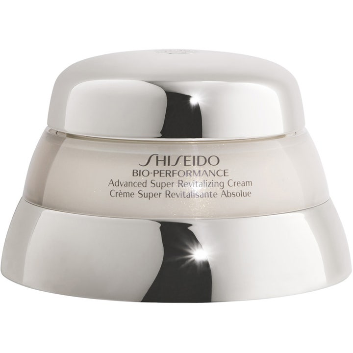 Shiseido Bio-Performance Advanced Super Revitalizing Cream 50 ml ansigtscreme i en blank sølvfarvet krukke med bløde former