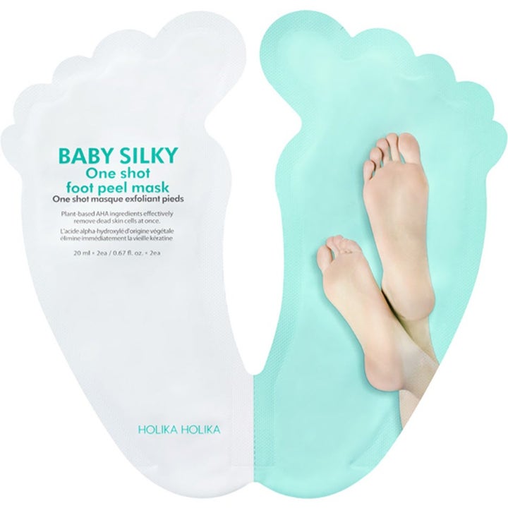 Holika Holika Intensive Treatment For Dry Feet 20 ml eksfolierende fodmaske i hvid og mintgrøn fodformet emballage