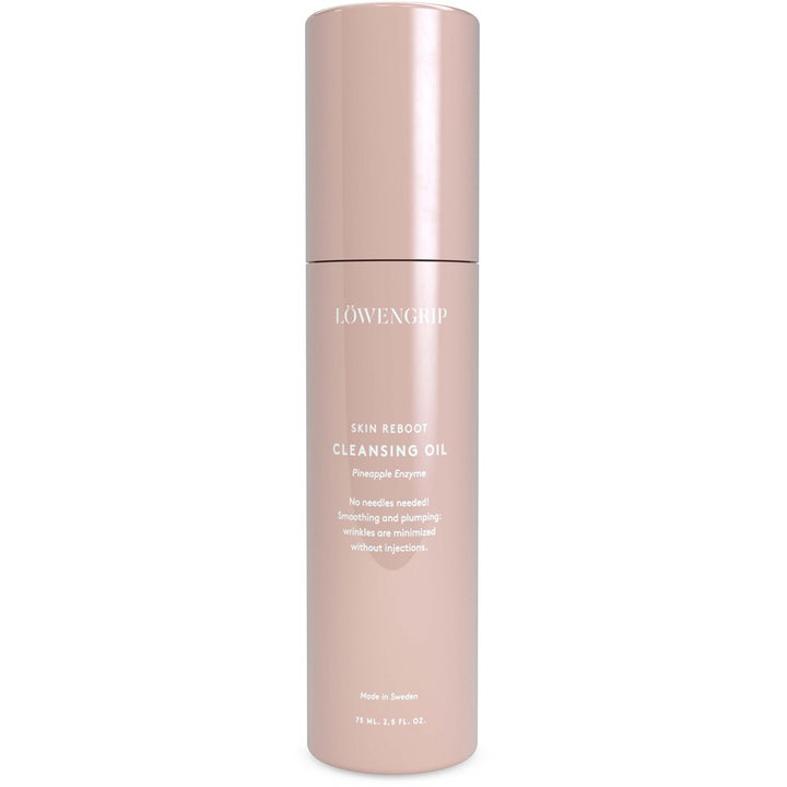 Löwengrip Skin Reboot Cleansing Oil 75 ml udglattende renseolie i en elegant beige cylindrisk flakon.