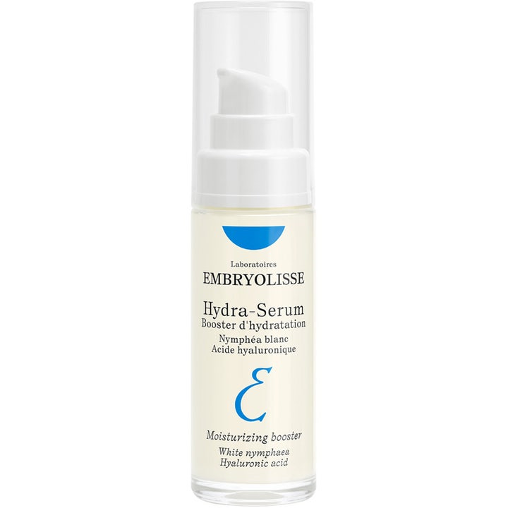 Embryolisse Hydra-Serum 30 ml fugtgivende serum i klar pumpeflaske med hvidt låg og blå detaljer