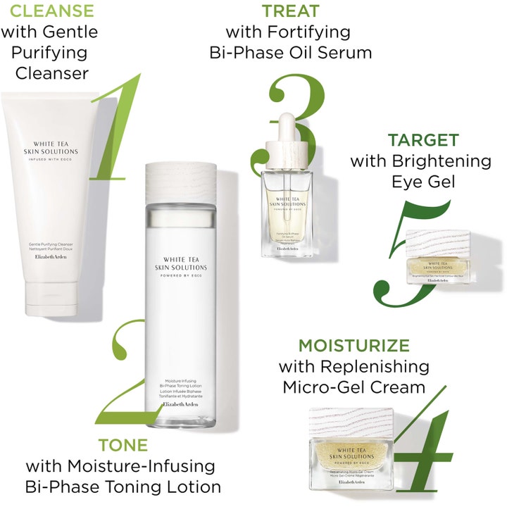 Elizabeth Arden White Tea Skin Solutions Toning Lotion 200 ml fugtgivende toner i en 5-trins hudplejerutine.