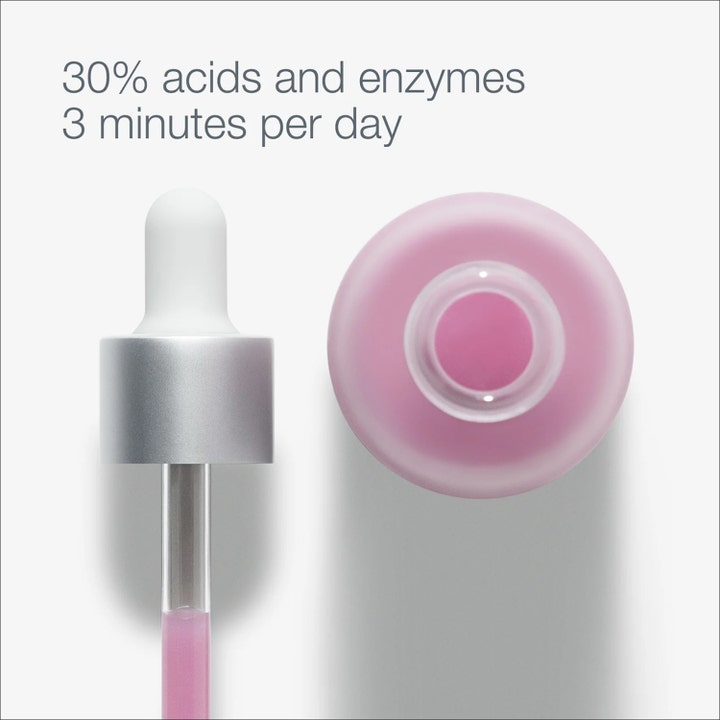 Dermalogica Daily Liquid Peelfoliant 59 ml eksfolierende serum med pipette og tekst om syrer og enzymer