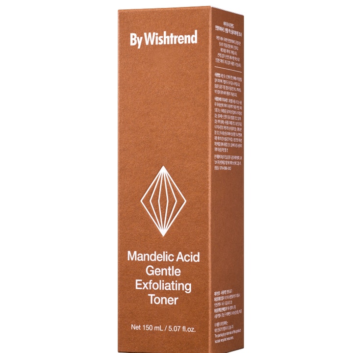 By Wishtrend Mandelic Acid Gentle Exfoliating Toner 150 ml eksfolierende toner i brun papæske med hvid tekst