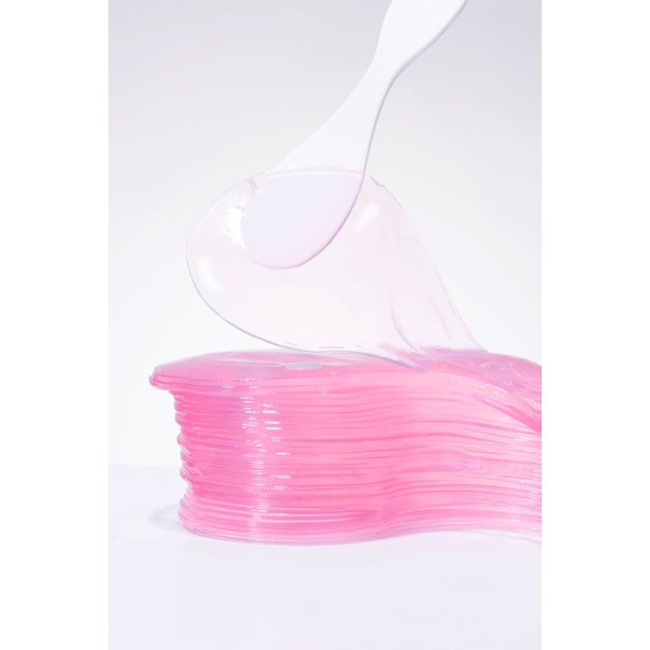 COSRX The Peptide Collagen Hydrogel Eye patch 60 stk opstrammende øjenmasker med lyserøde gelpatches og hvid spatel