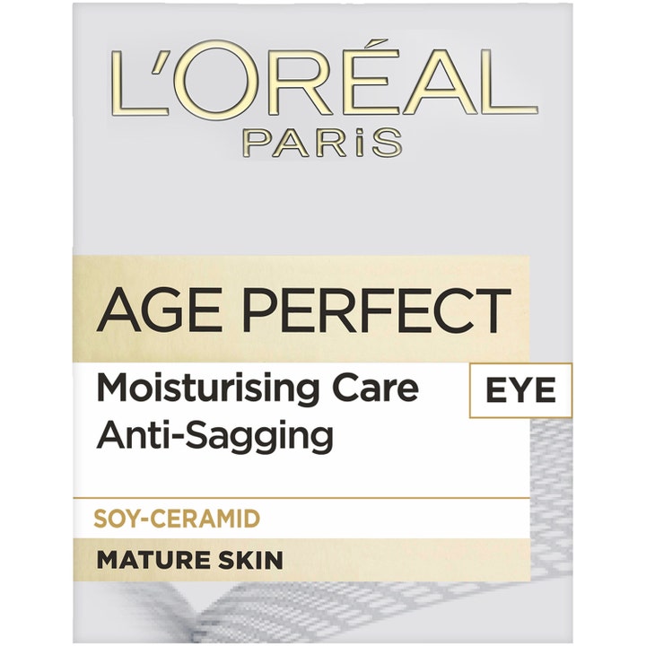 L'Oréal Paris Age Perfect Eye Cream 15 ml mod slap hud til moden hud med Soy-Ceramid i hvid papemballage