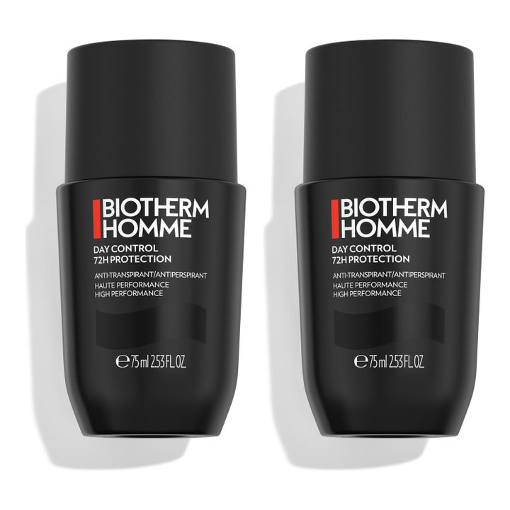 Biotherm Homme Day Control 72H Protection 2x75 ml antiperspirant giver svedbeskyttelse i matsorte roll-on beholdere