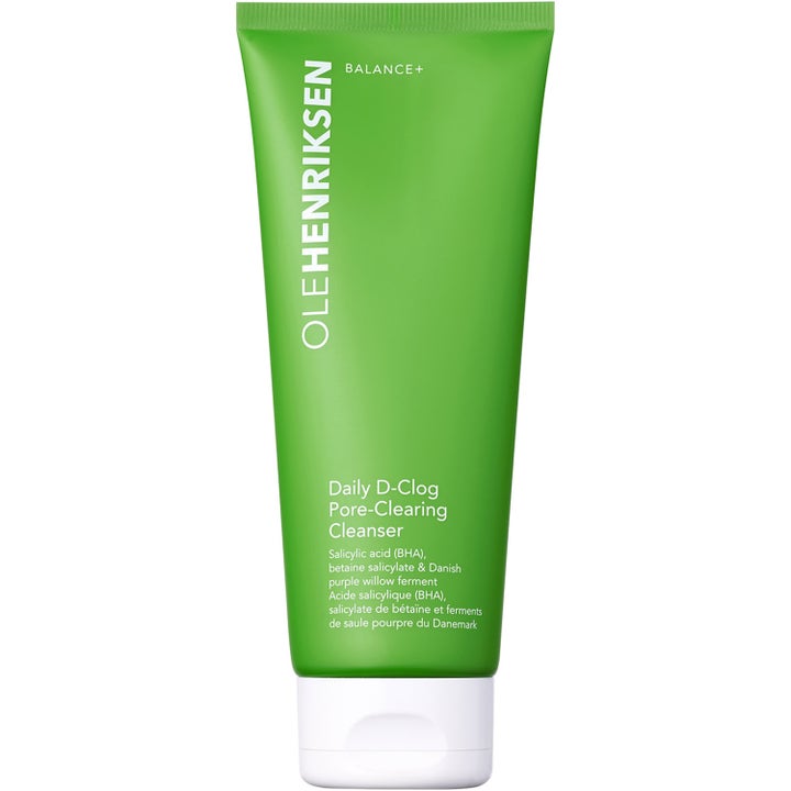 Olehenriksen Daily D-Clog Pore-Clearing Cleanser 150ml ansigtsrens mod urenheder i en grøn tube med hvidt låg.