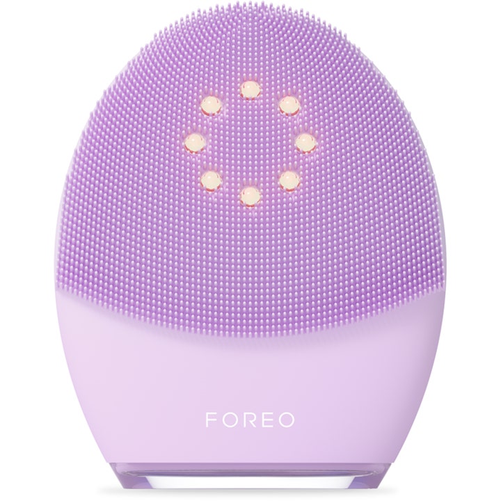 FOREO LUNA™ 4 plus Sensitive Skin Purple 1 stk ansigtsrens til følsom hud i lilla silikone med synlige LED-dioder