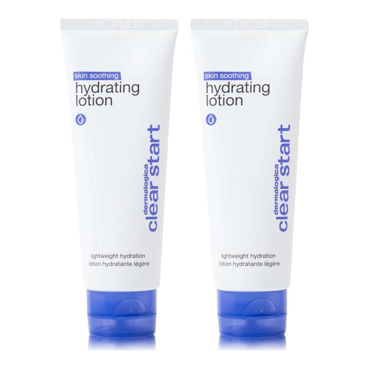 Dermalogica Clear Start Skin Soothing Hydrating Lotion 60ml beroligende ansigtscreme i hvide tuber med blå låg