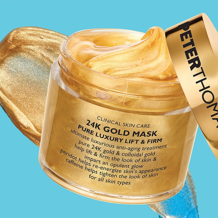 Peter Thomas Roth 24K Gold Mask 50 ml opstrammende ansigtsmaske med glimtende guldgel i krukke med guldlåg
