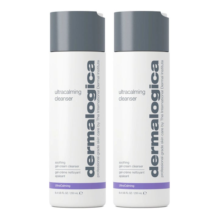 Dermalogica Ultracalming Cleanser 250 ml beroligende ansigtsrens i hvide flasker med grå låg til sensitiv hud