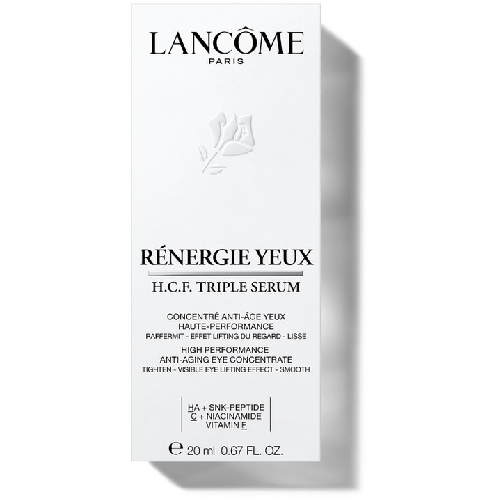Lancôme Rénergie H.C.F. Triple Serum Eye 20 ml opstrammende øjeserum i hvid æske med C-vitamin og niacinamid
