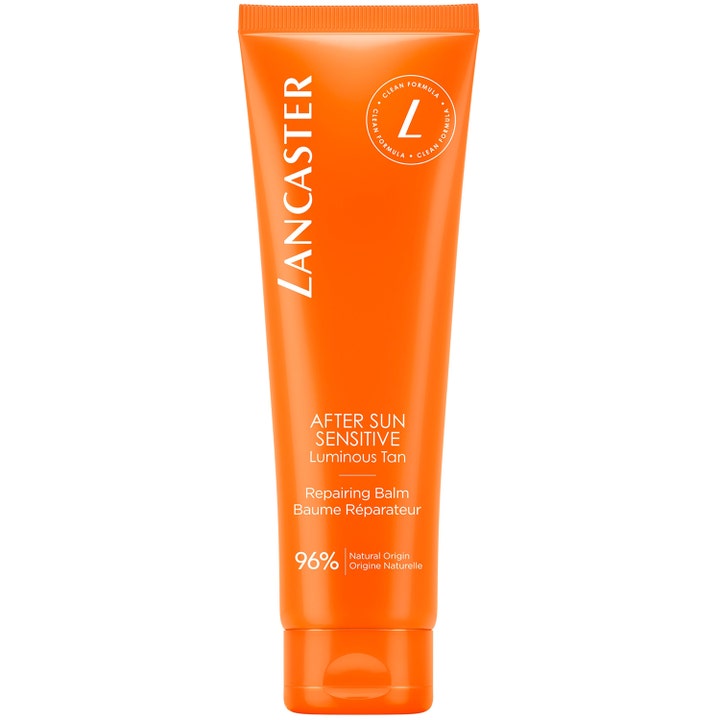 Lancaster After Sun Sensitive 150 ml beroligende aftersun i en orange tube der giver huden fugt og glød