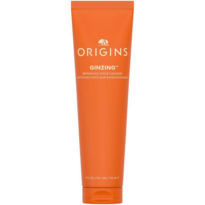 Origins GinZing Refreshing Scrub Cleanser 150 ml opfriskende ansigtsrens i en klar orange tube