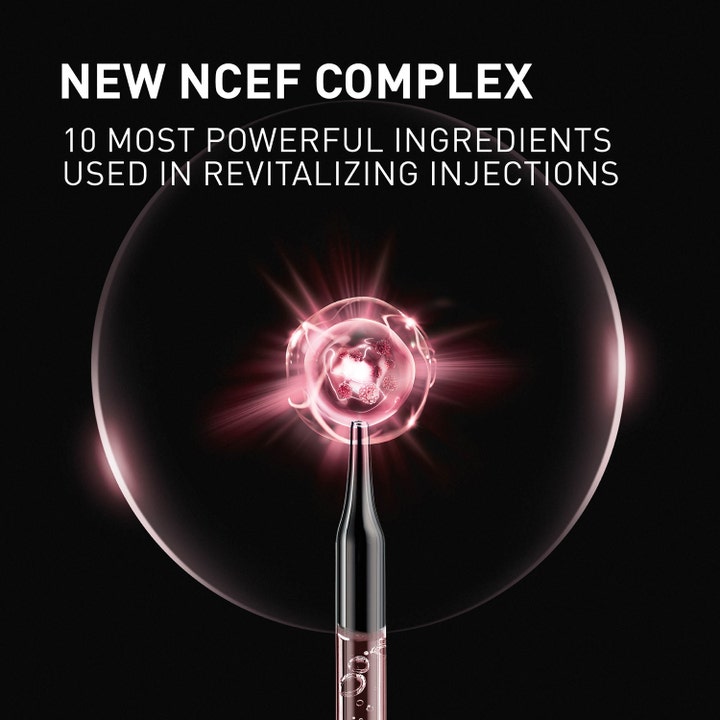 Filorga NCEF-Revitalize Cream 50 ml revitaliserende dagcreme viser nyt NCEF-kompleks med en lysende pink celle.