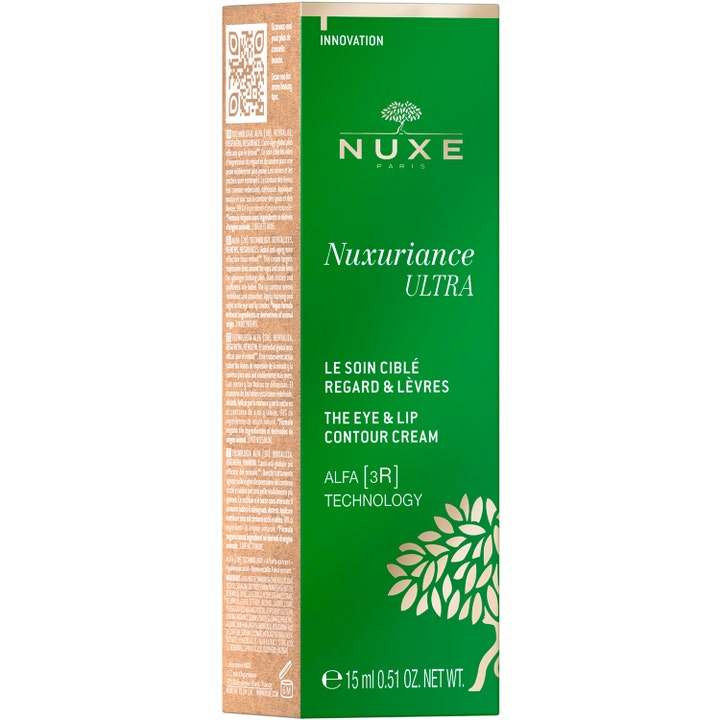 Nuxe Nuxuriance ULTRA 15 ml øjencreme i grøn og guld æske med ALFA 3R teknologi mod rynker