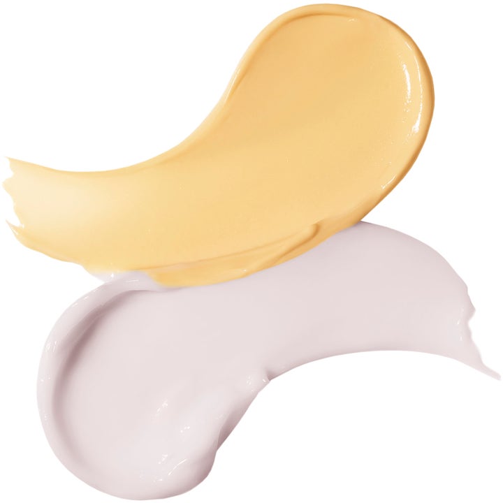 Ole Henriksen Strength Trainer og Banana Bright Eye Creme 22 ml med cremet gul og lyserød tekstur