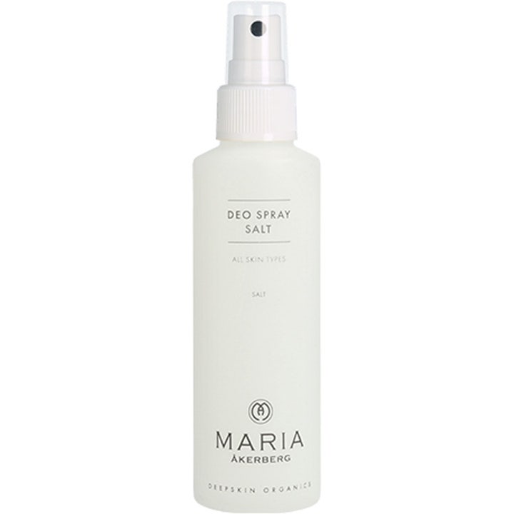 Maria Åkerberg Deo Spray Salt 125 ml modvirker lugt og giver friskhed i en hvid frostet sprayflaske med hvid pumpe