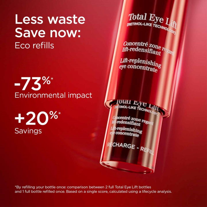 Clarins Total Eye Lift 15 ml øjencreme i rød refill-flaske med retinol-like technology mod rynker