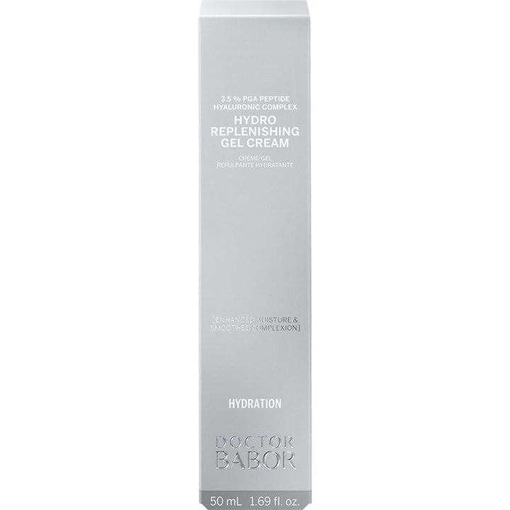 Babor Hydro Replenishing Gel Cream 50 ml fugtgivende dagcreme i sølvgrå æske med PGA peptid og hyaluronsyre
