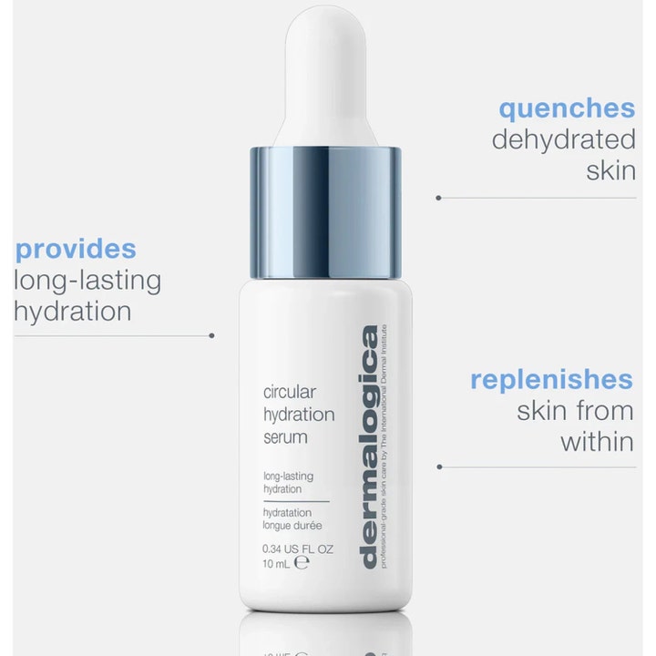 Dermalogica Circular Hydration Serum 10 ml fugtgivende serum i hvid pipetteflaske giver long-lasting hydration.