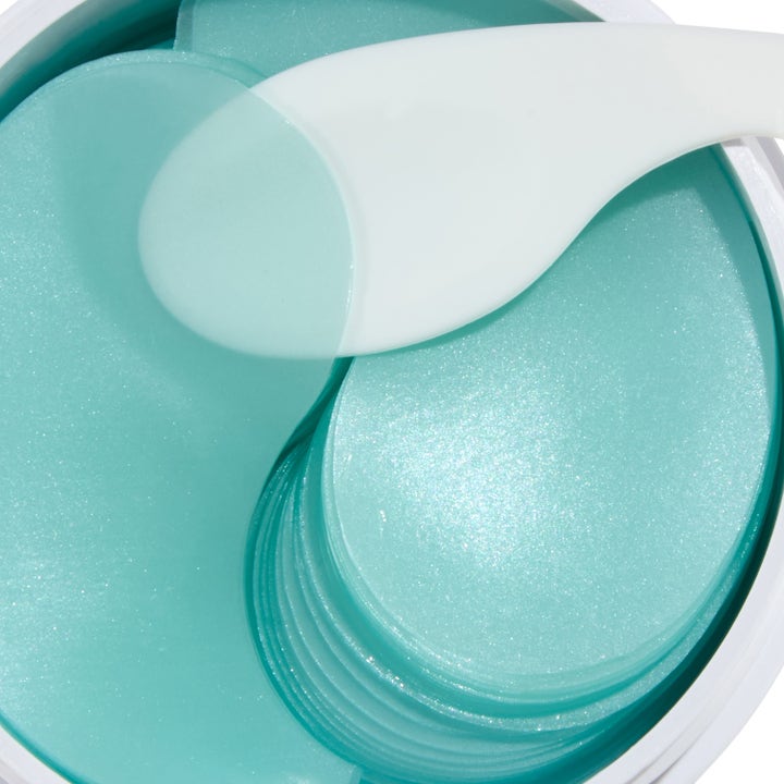 Mario Badescu Hydrogel Under Eye Mask 60 stk fugtgivende eye patches med glitrende turkis tekstur og hvid spatel