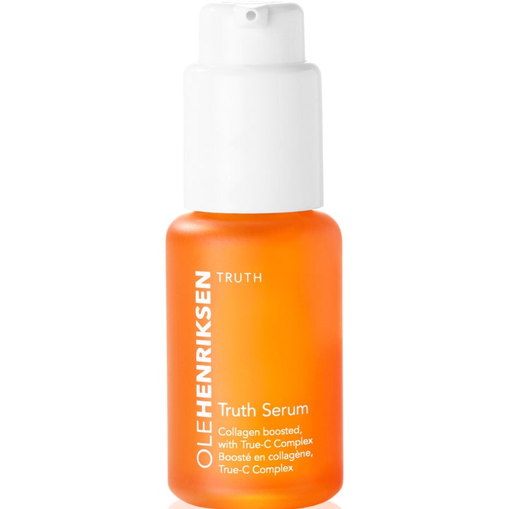 Ole Henriksen Truth Serum 30 ml collagen boostende serum i orange frostet glasflaske med hvid pumpe