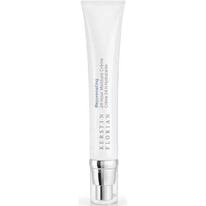 Kerstin Florian Rejuvenating 24-Hour Moisture Crème fugtgivende ansigtscreme i hvid tube med sølvpumpe