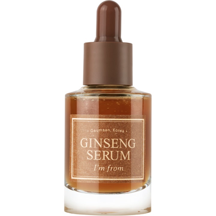 I'm from Ginseng Serum 30 ml opstrammende ansigtsserum i glasflaske med brun pipette og gylden væske